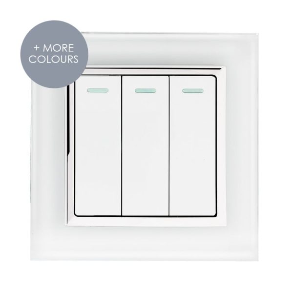 VE WH LS3 European Style Glass Light Switch